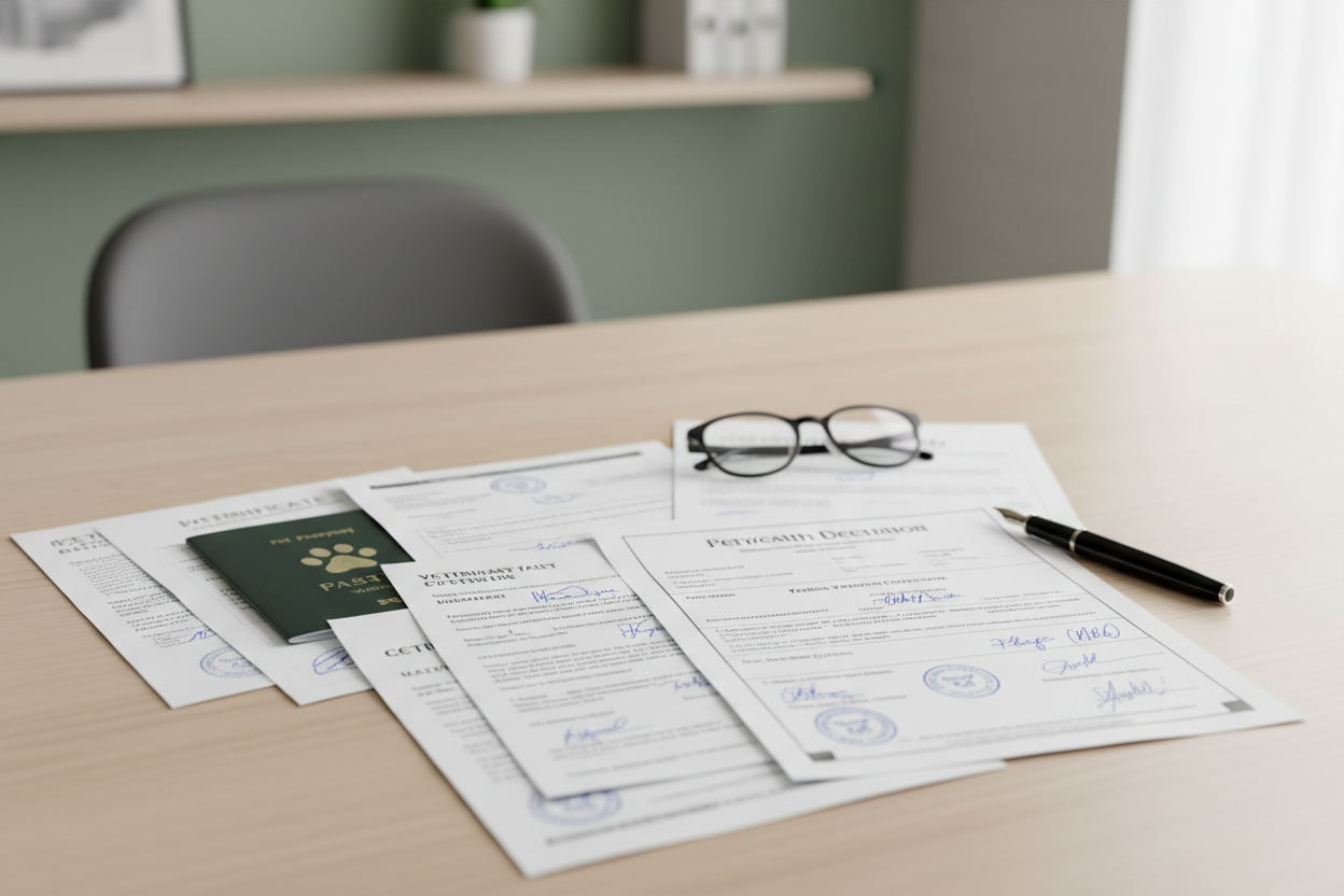 Professional veterinary documents background